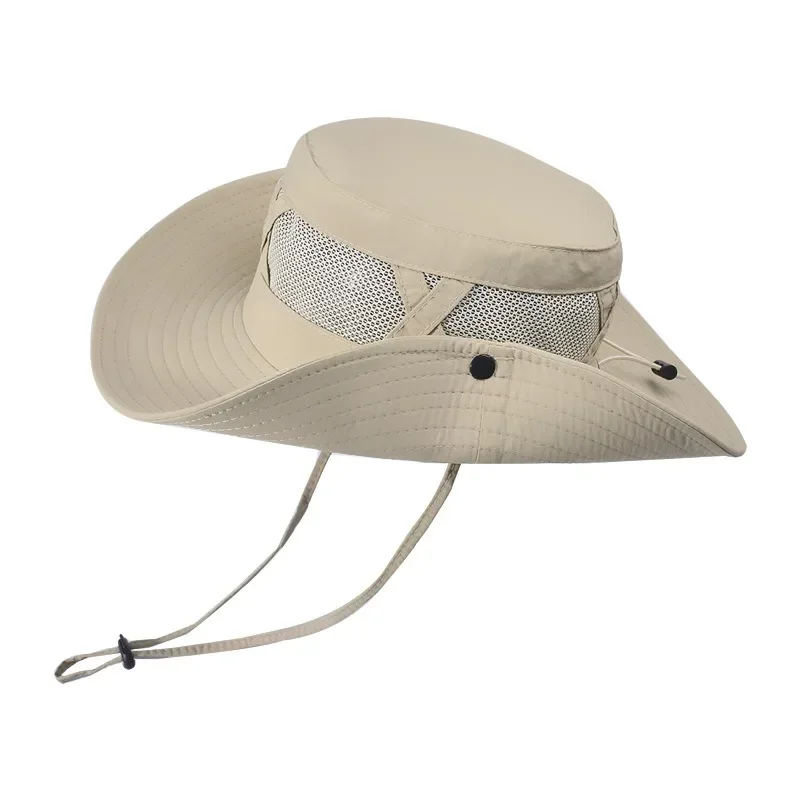 

1PC Hollow Bucket Hat for Men Breathable UPF 50+ Hiking Beach Foldable UV Protection Fishing Summer Safari Sun Cap Adjustable