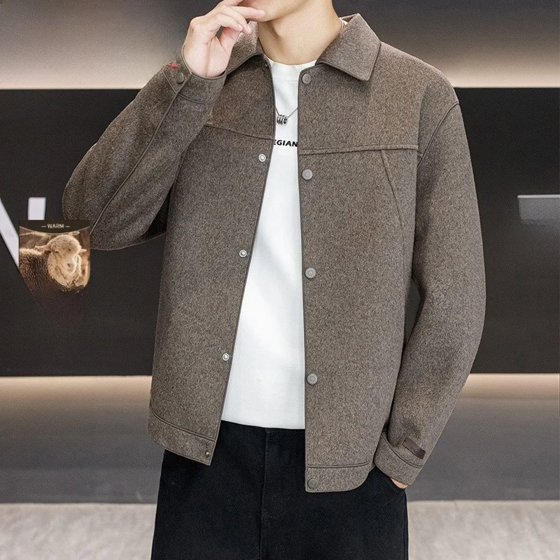 

Pierre Cardin двустороннее шерстяное мужское джетовое роскошное легкое повседневное пальто с лацканами осень-зима теплое Sli Ci Faion