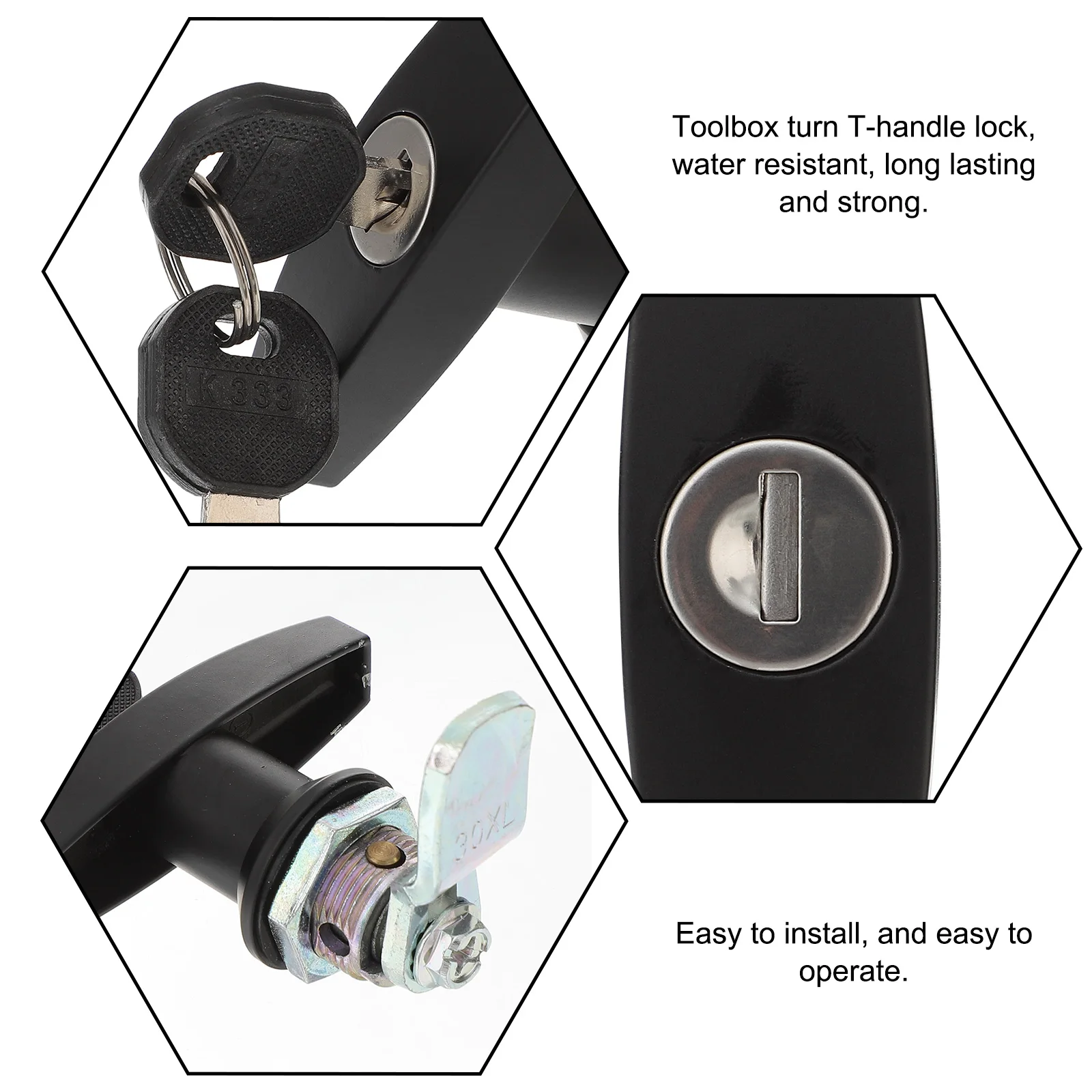

Handle For Toolbox Control Box Distribution Switchgear Waterproof Strong With Black Locking Plate Handle Cabinet Lock Cam