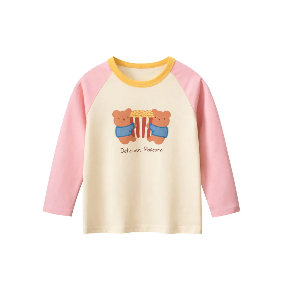 1-9T Toddler Kid Tshirt Baby Girl Clothes Bear Print Cotton Infant T Shirt Elegant Loose Basic Tee Top Children Outfit