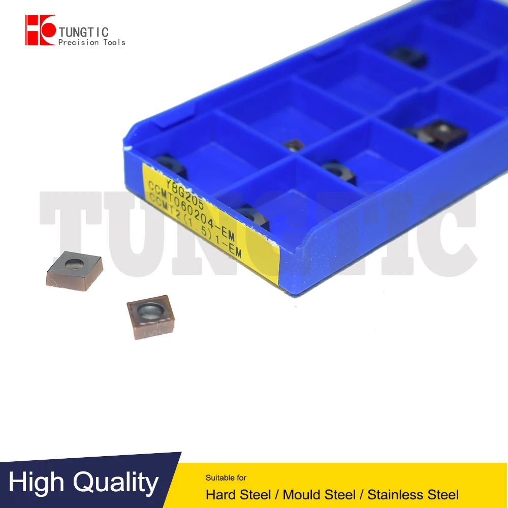 

CCMT060204-EM YBG205 YBG202 CCMT2(1.5)1-EM Cutter CNC Lathe Machining Metal Insert Cutting Tool Turning CCMT060204 CCMT 060204