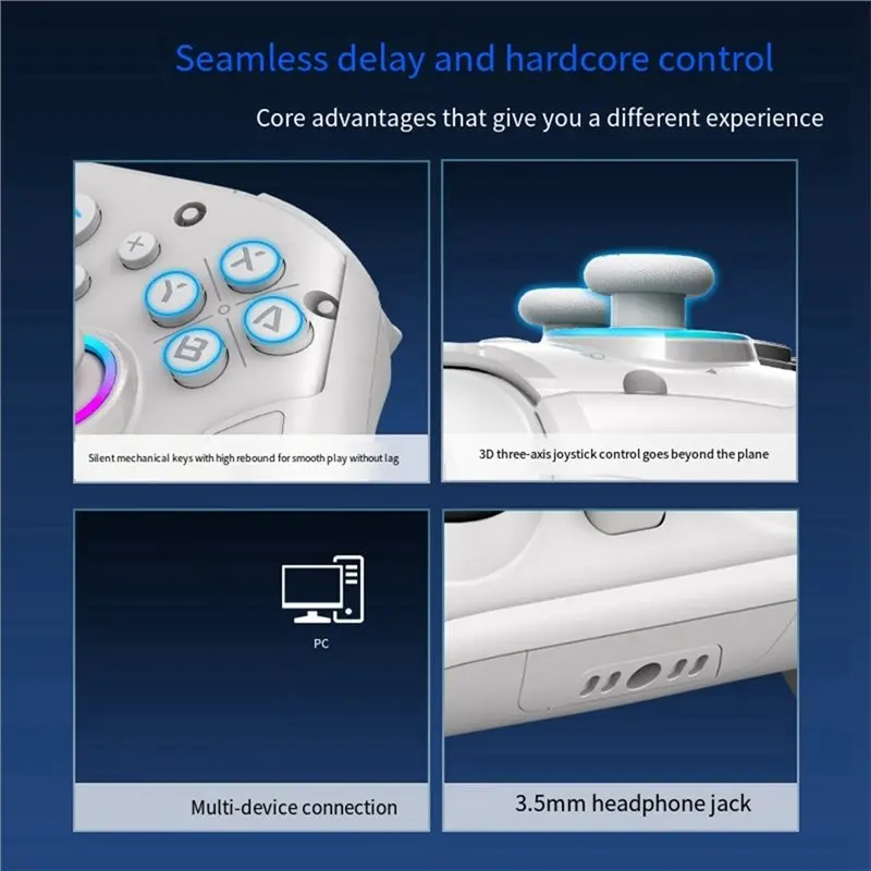 Promotion For Switch2 Wireless Game Controller Dual Motor Gyro Programmable Gamepad With RGB Light 9-Axis Gyroscope