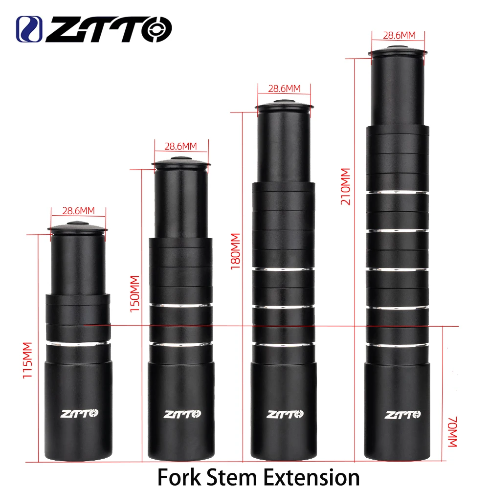 ZTTO Bike Stem Extender Adapter 115/150/180/210mm Handlebar Spacer Fork Stem Rise Cycling Accessories