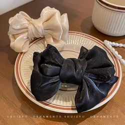 Elegant Solid Chiffon Bow Bun Ponytail Hair Clips For Women Girls Sweet Hair Ornament Hairpin Barrettes Fashion Hair Accessories