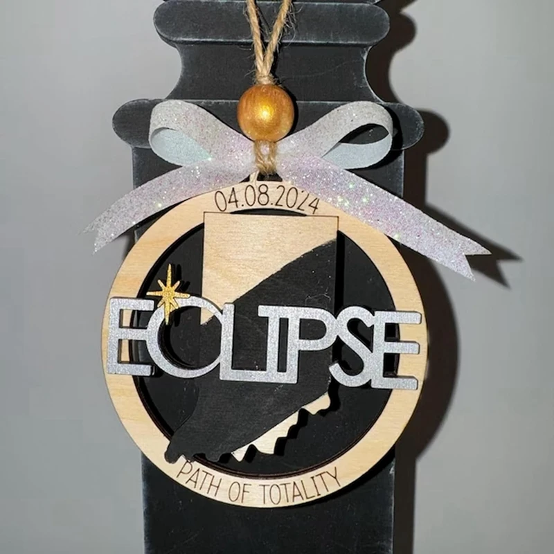 Solar Eclipse Decorations, Total Solar Eclipse Souvenirs 2024 Total Solar Eclipse Hanging Ornament Gifts, 3 Pieces