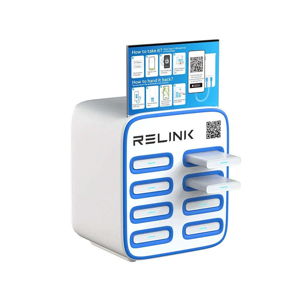 Relink Portable Shared Powerbank Cell Phone Fast Charging Sharing Power Bank Rental Kiosk Power Banks Power Station