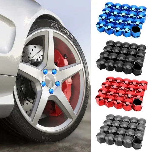 Tapas de tuercas de rueda de coche, cubiertas de protección antioxidantes, cubierta de tornillo de cubo automático, tuerca de perno de neumático de coche, decoración Exterior, 17/19mm, 20 piezas por juego