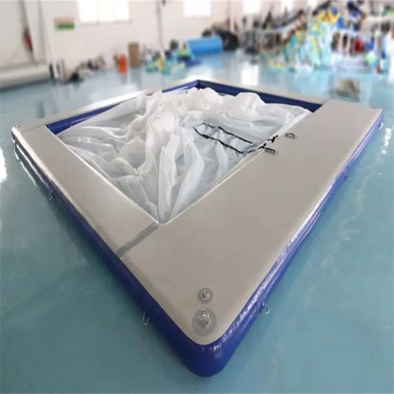 Inflatable island Double-layer portable boat floating dock Swimming rest platform Inflatable raft platform island with net