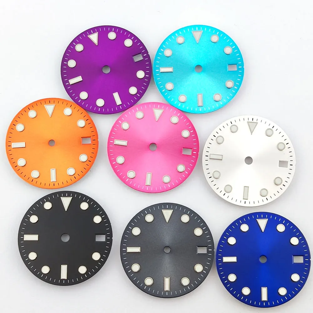 28.5mm dial NH34/NH35 dial black/coffee/orange/white/purple/light/blue/deepblue/green Luminous fits NH34/NH35 movement
