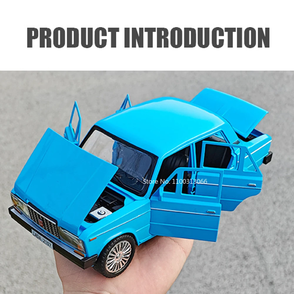1:18 Russian LADA 2107 Niva Toys Alloy Diecast Cars Models Light Music Rubber Tires Vehicles Pull Back Miniature Car Kids Gifts
