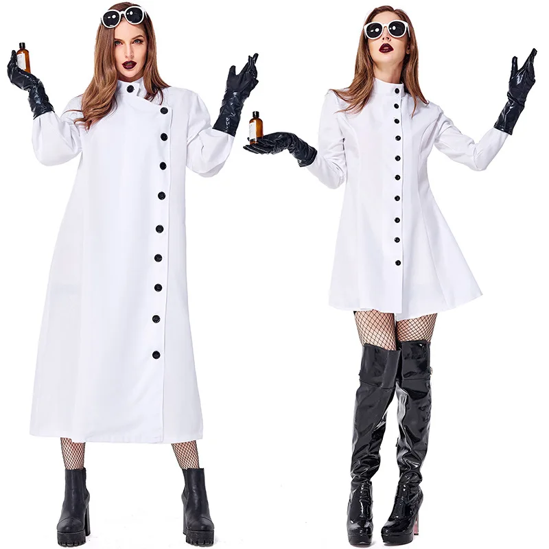 

Women Scientist Nurse Costumes Sexy Set for Adults Club Night Party Role Play Dress Up Suit Halloween Theme Cosplay Outfit