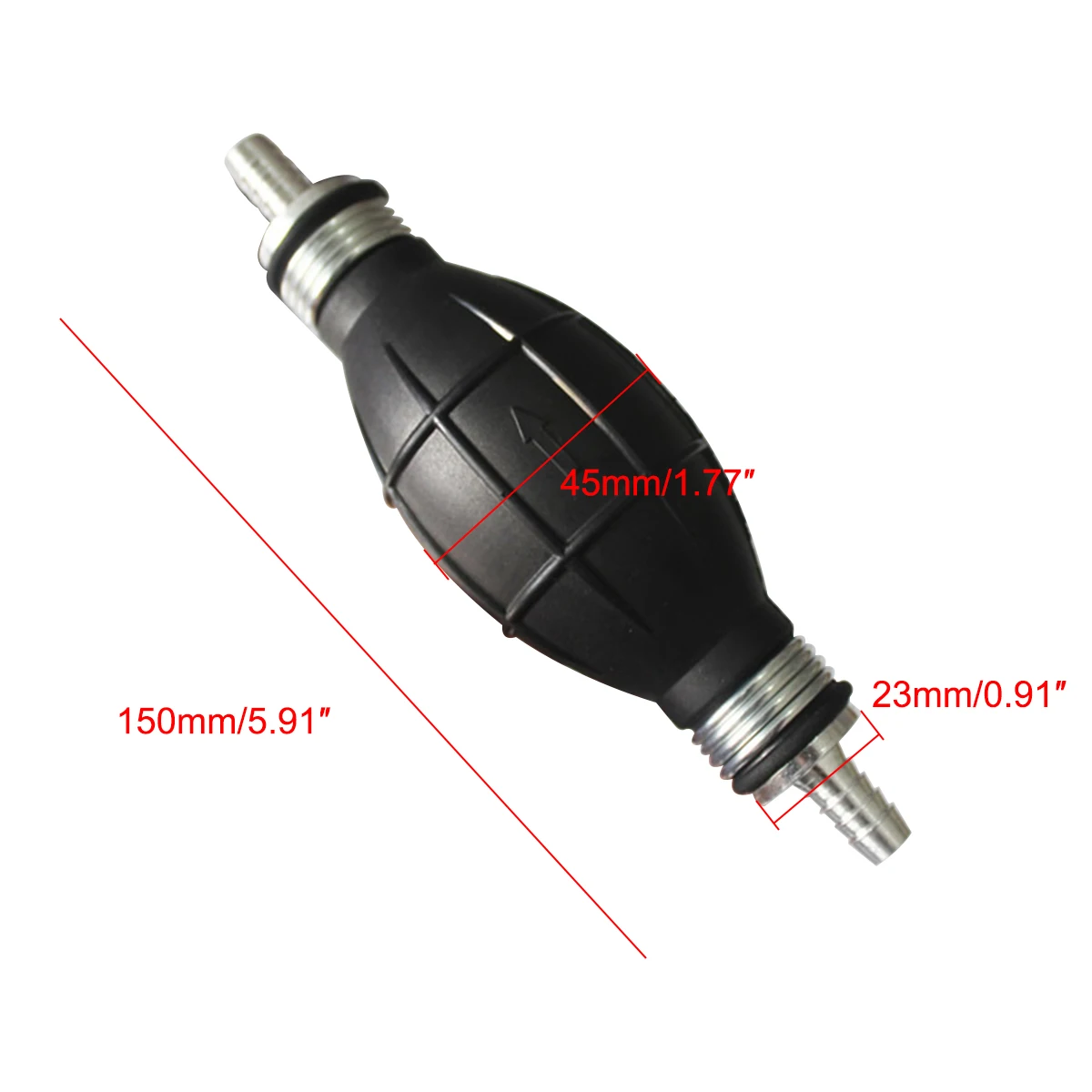 6/8/10mm Manual Fuel Pump Pipeline, Rubber Aluminum Manual Fuel Primer Bulb Diesel Gasoline Delivery Pump Automobile Ship