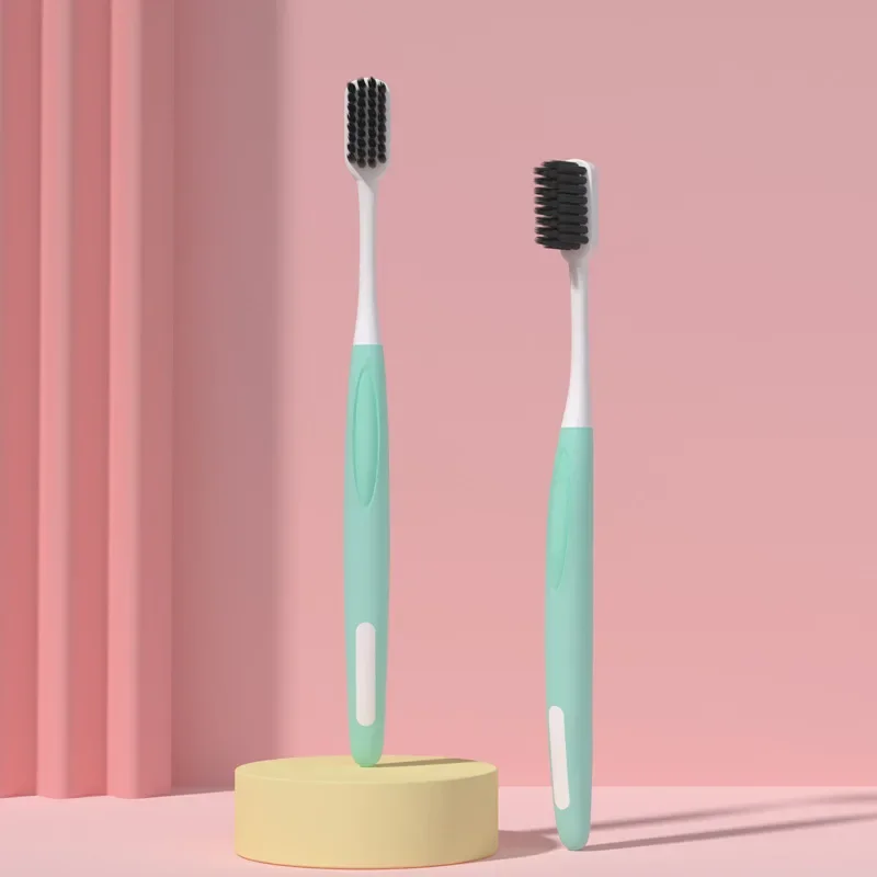 Brosse à dents à poils souples en charbon de bambou pour adultes, qualité haut de gamme, usage familial, emballage indépendant