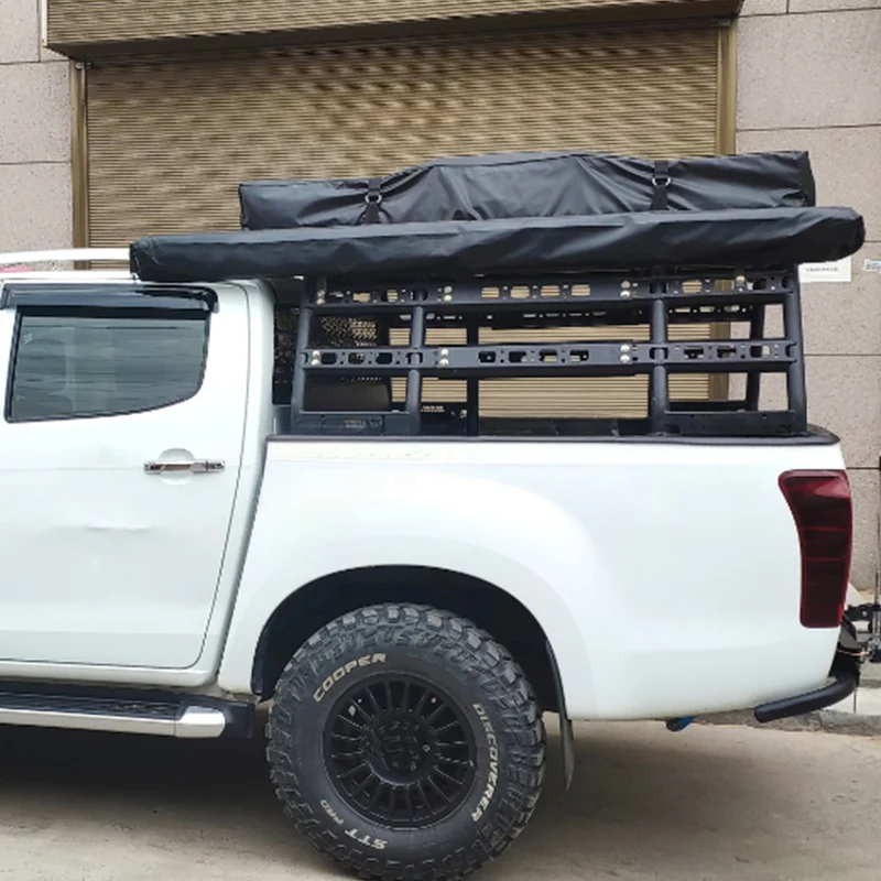 High Quality Hilux Dual Cab Steel Adjustable Height Pickup Bed Roof Rack 300kgs Load Capacity Fit NP300 RANGER