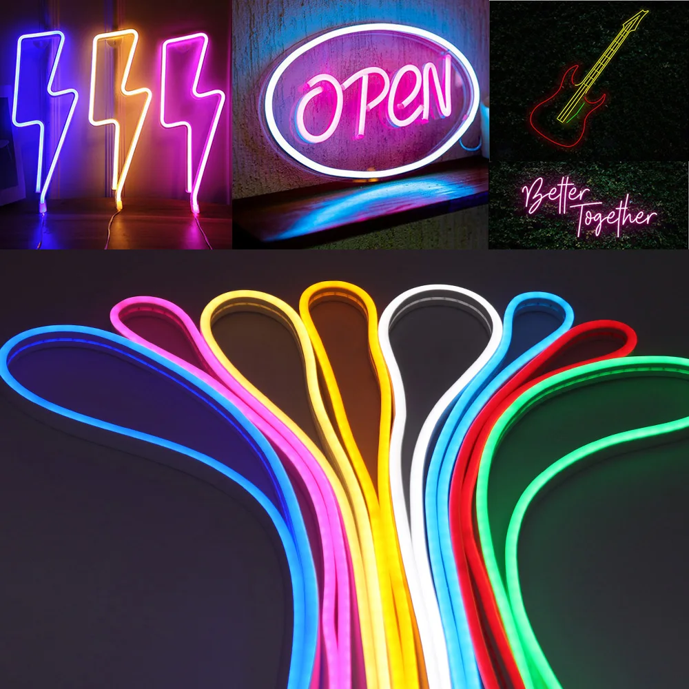 5V LED Neon Strip Lights USB Power DC IP67 Waterproof LED Rope Lights Lighting 1m 5m Flexible NEON Strips for Bedroom Decoration