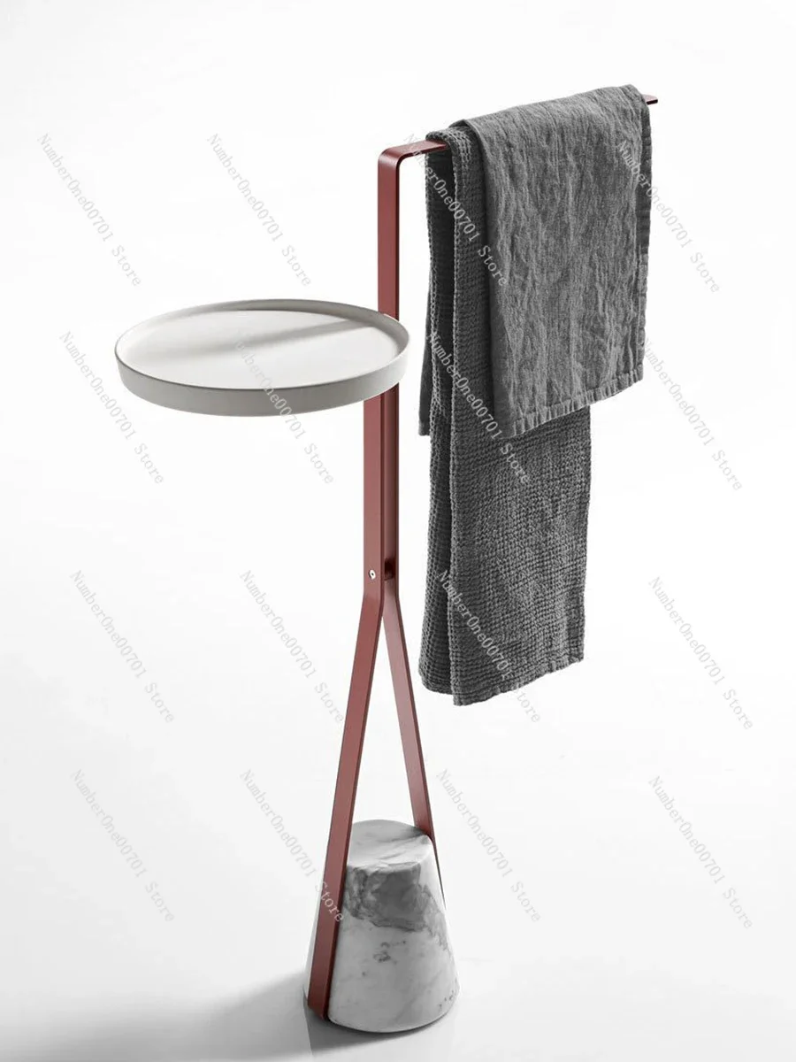 Marble bathtub rack, bathroom side toilet, toilet towel, no punching, minimalist floor towel rack