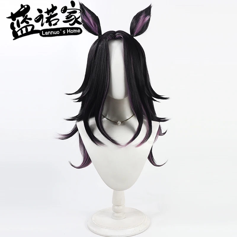 Umamusume Pretty Derby Fenomeno Anime Cosplay Wig Ear Tails Heat Resistant Props Synthetic Hair Halloween Roleplay Party