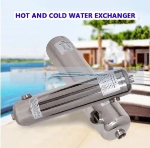 Swimming pool spa cold and hot water heat exchanger stainless steel three T heat exchanger swimming pool tube heat exchanger