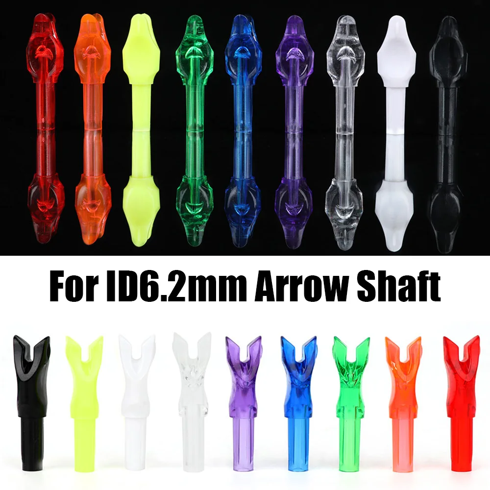 

50/100pcs Arrow Nock Archery ID 6.2mm Arrow Shaft DIY Archery Insert Plastic Arrows Tail Bow Hunting Shooting Training Target