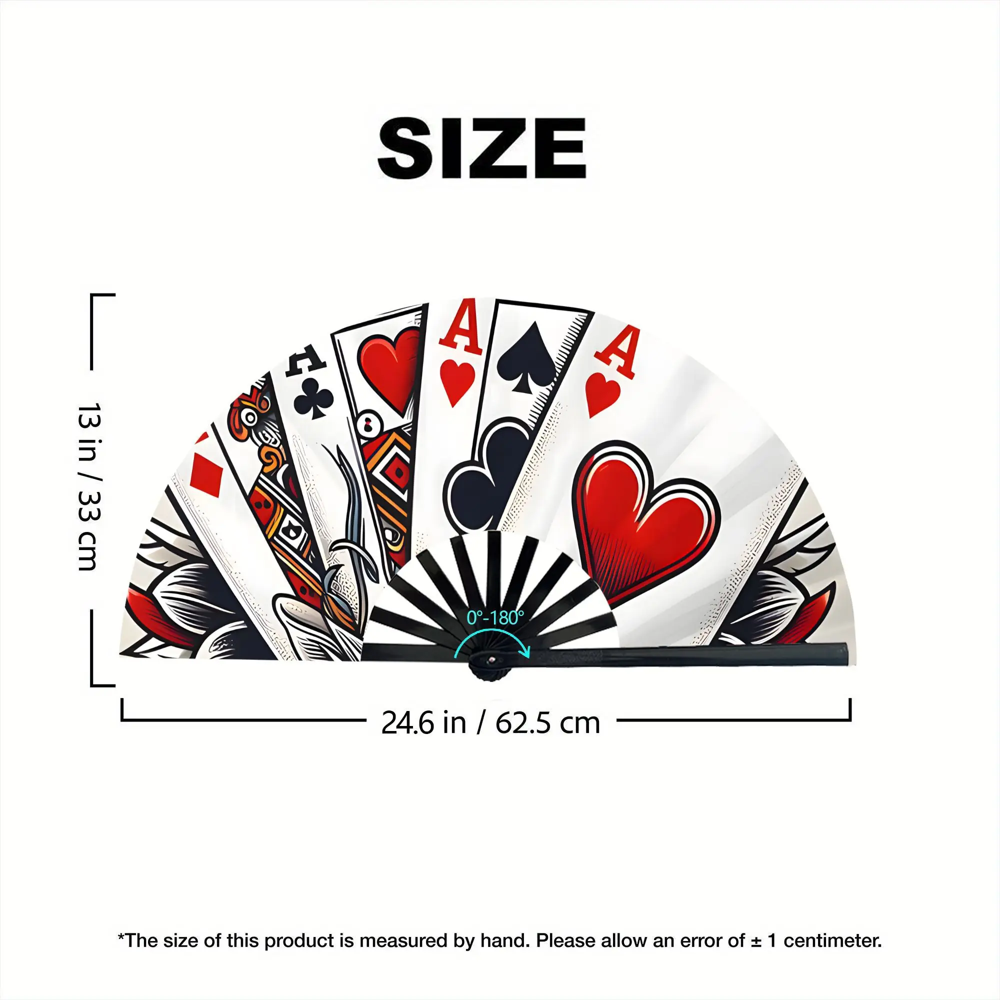 Poker-Themed Folding Fan - Portable Playing Card Cooling Fan, Suitable for Outdoor Activities, Poker Tournaments, Parties, and Travel - Compact Folding Cooling Device, Specially Designed for Hot Summer Events