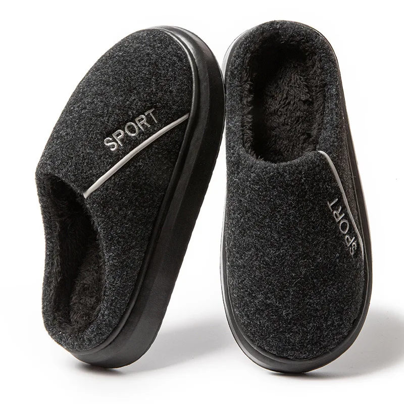 Extra Large Mens Winter Warm Plush Cotton Slippers Thick Sole Cozy Home Indoor Fuzzy House Shoes