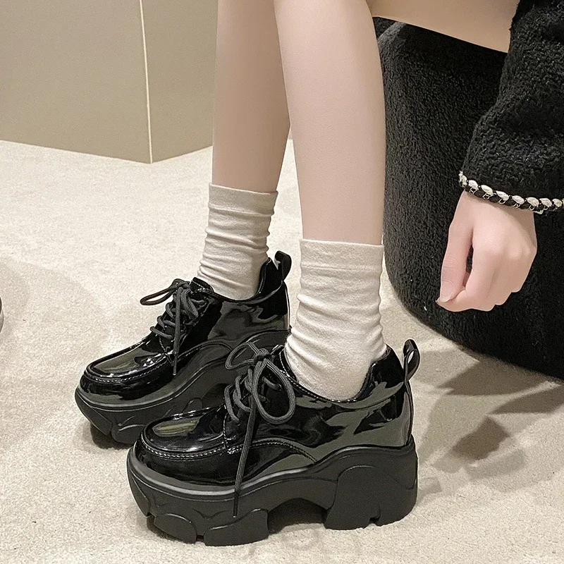

Brand Women Shoes Hot Sale Women's Pumps Casual Loafers Fashion Round Lace-up Pumps Casual Wedges Platform Shoes Zapatos Mujer