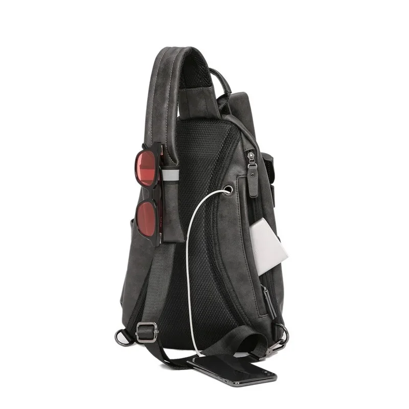 Bolso de pecho para hombre, bolso de hombro tipo bandolera multifunción, mochila de viaje de gran capacidad para hombre, bolso con carga USB