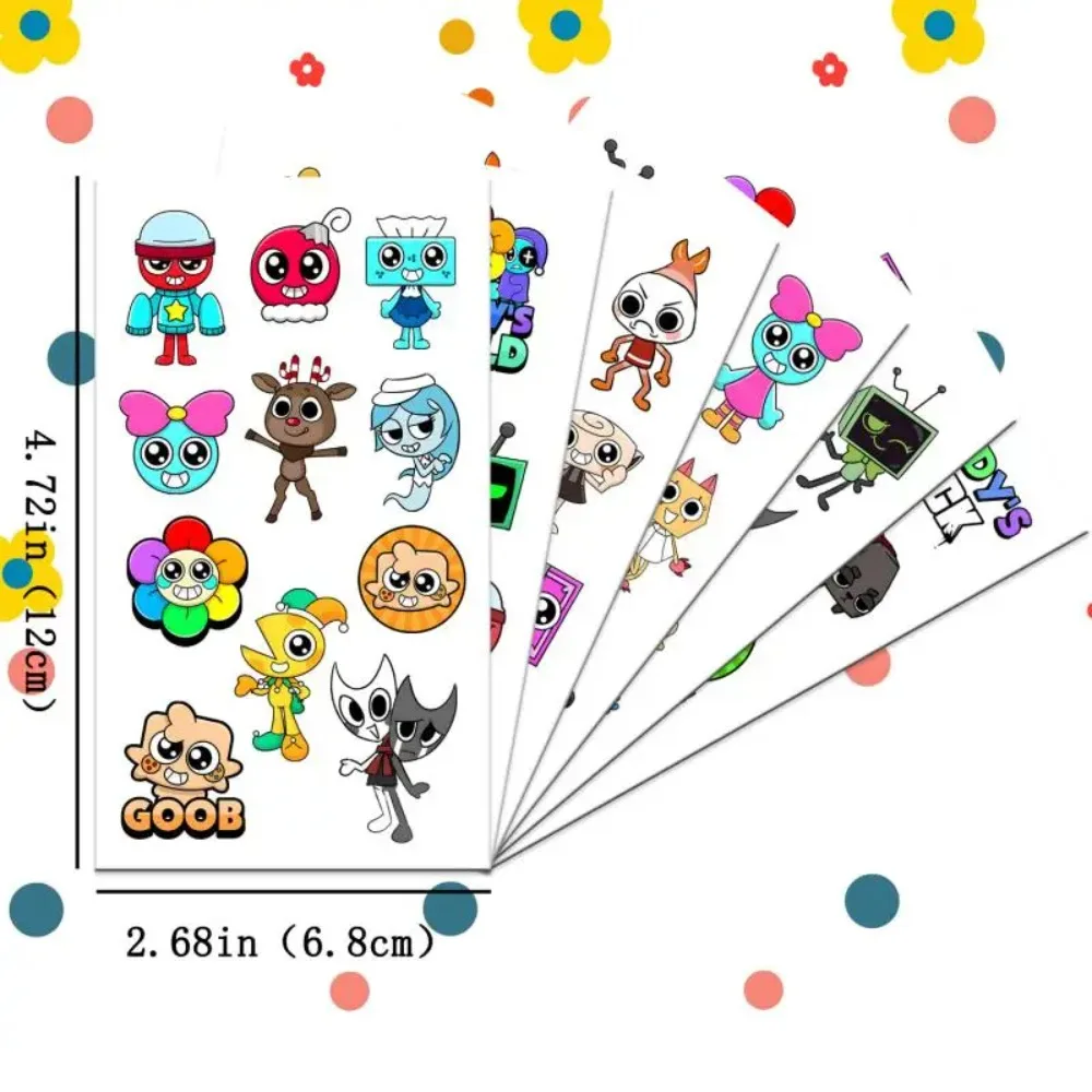 10 قطعة/المجموعة الكرتون Dandys العالم لعبة المؤقتة الوشم ملصق لعبة هيئة الفن لصاقات وشم لعب لهدايا الحفلات #2