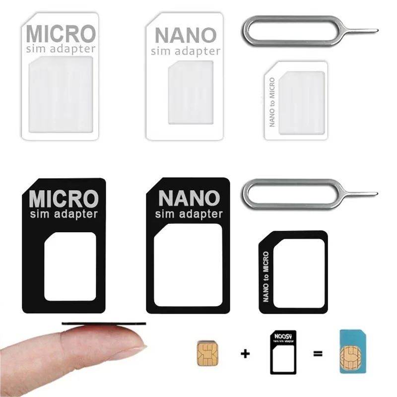 1 Set Nano SIM Card To Micro Standard Adapter Converter For Travel Phone Slot Universal Phone Accessories SIM Converter Kit Pack