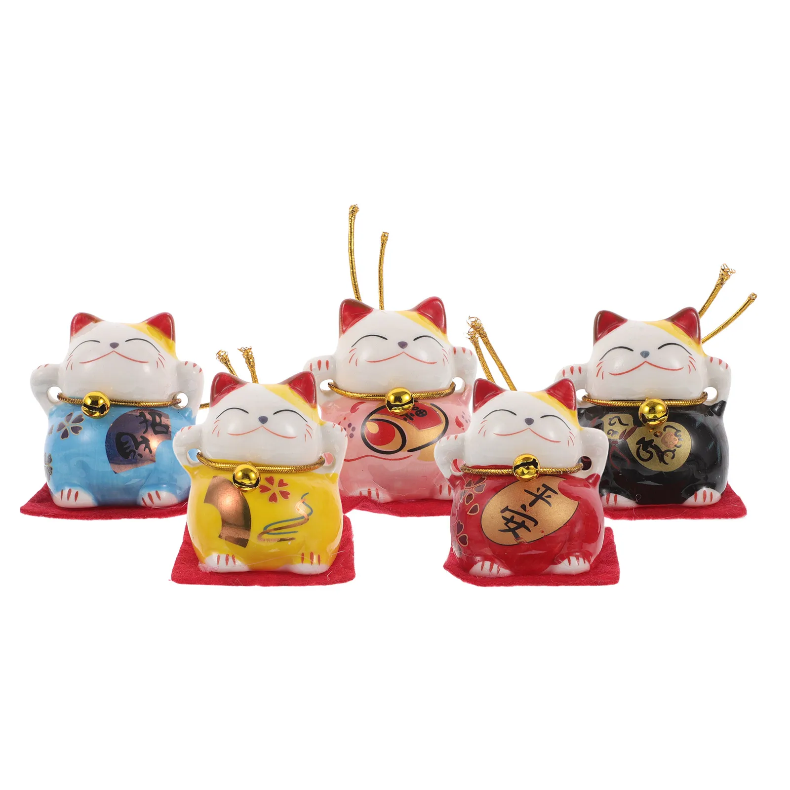 

5pcs Cat Decoration Creative Ceramic Miniature Car Home Ornament Good Mood Gift Choice Long Lasting Use
