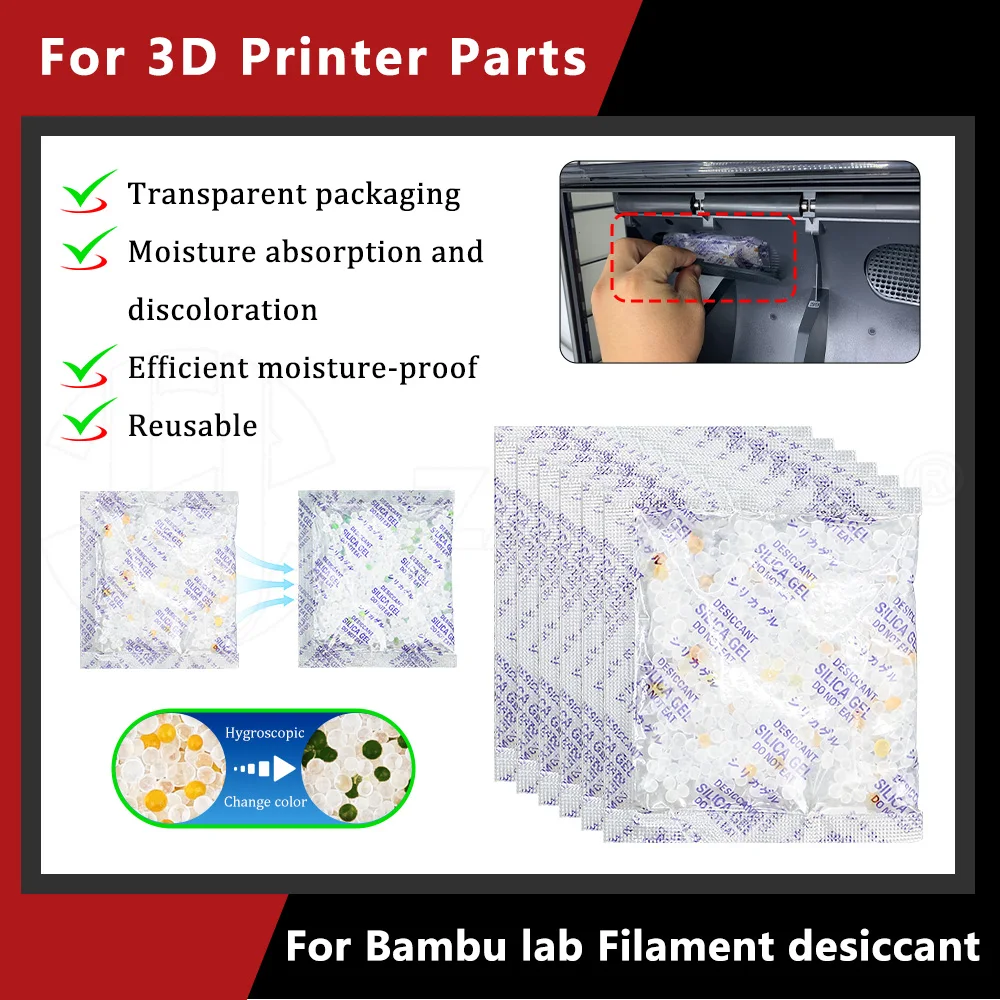

AMS Filament desiccant Bambu Lab Reusable 3D printer bambulab P1s X1c P1P X1 ams filament Dehumidifier Moisture-proof Absorbent