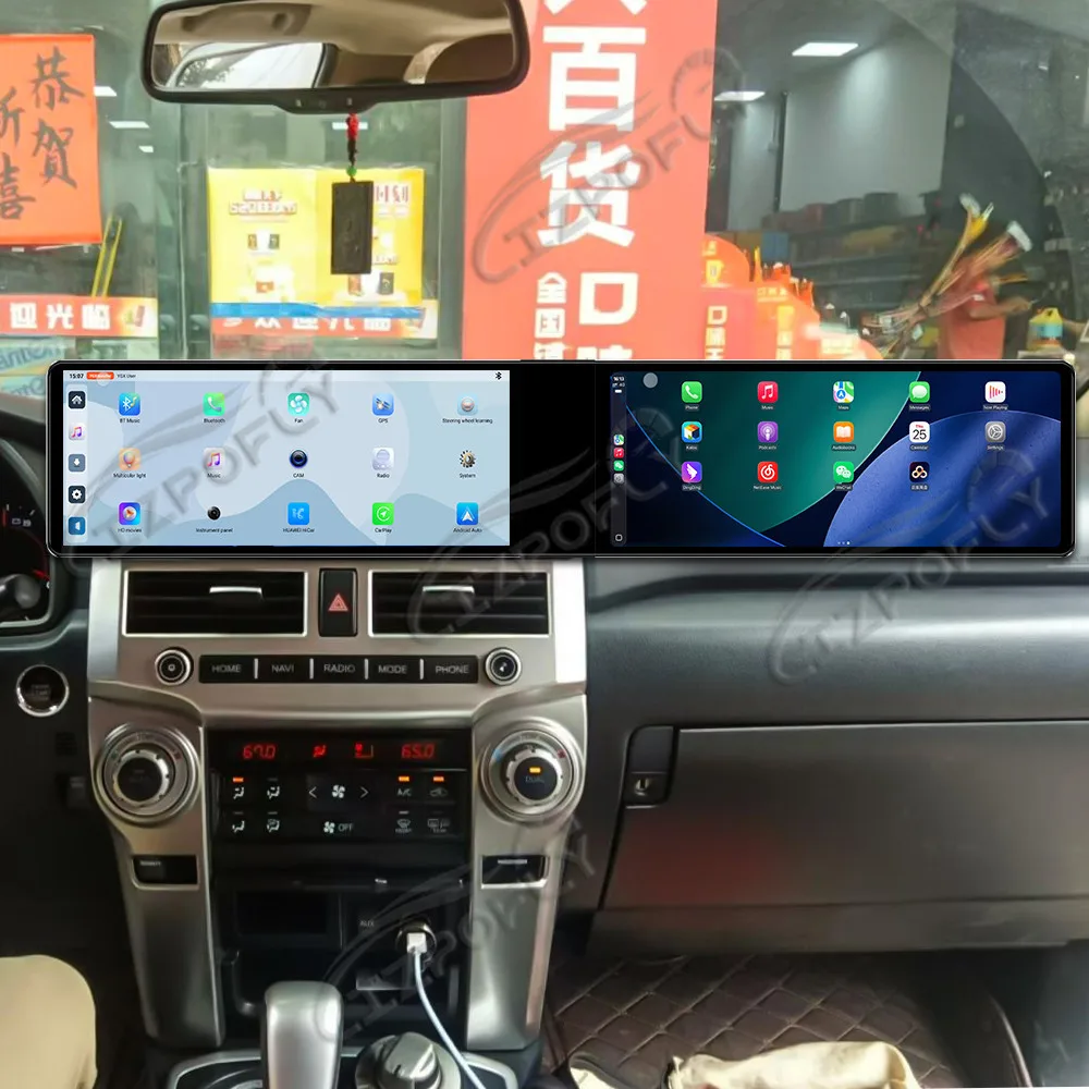 

12,3-дюймовый автомобильный радиоприемник с двойным экраном Android для Toyota 4Runner 2007-2022 CarPlay мультимедийный видеоплеер автомобильный GPS-навигатор стерео