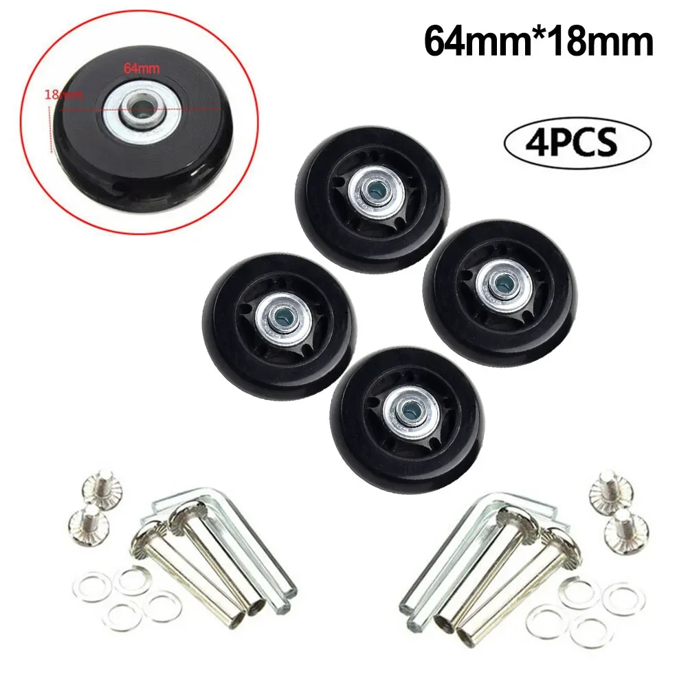 Noiseless Luggage Suitcase Replacement Wheels 4 Pcs 54 64mm Wheels For Smooth And Comfortable Luggage Movement