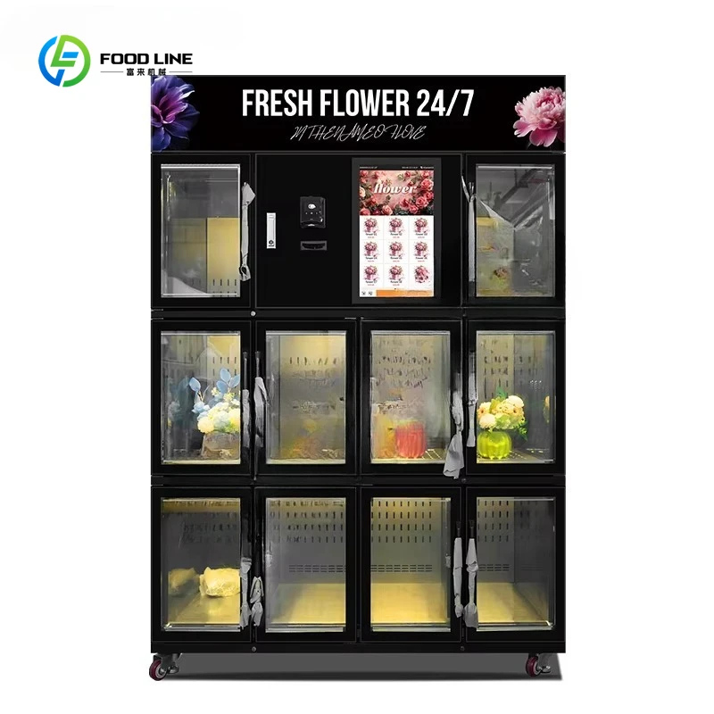 10 خزانة آلة بيع الزهور الطازجة الأوتوماتيكية آلة بيع باقة الزهور في الهواء الطلق