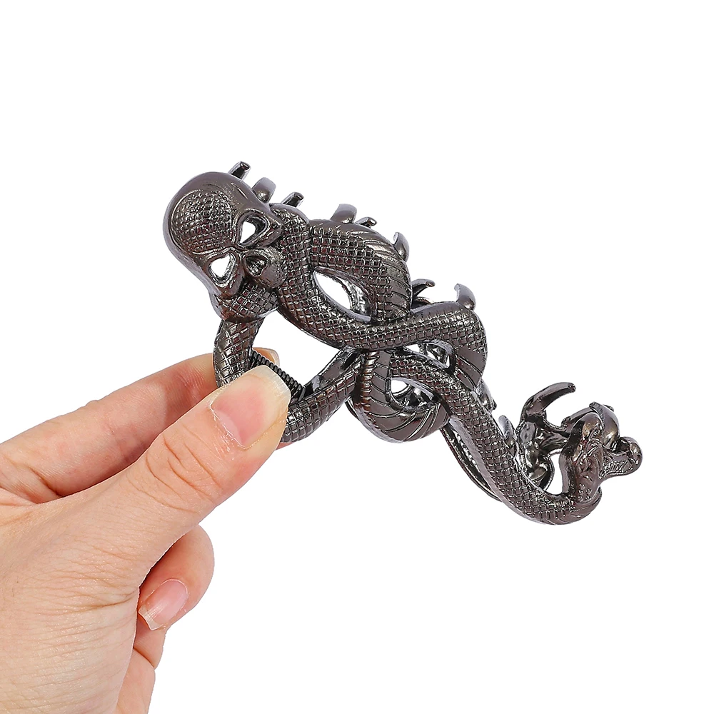 مشبك شعر أنيق على شكل هيكل عظمي، إكسسوارات شعر مزخرفة عصرية، مقابض شعر يومية عملية #5