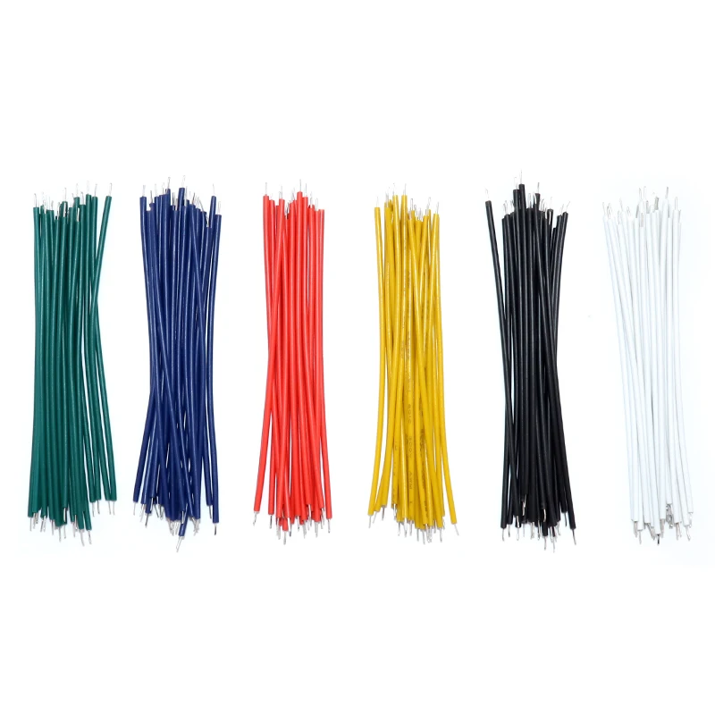 24AWG перемычка 8 см DIY Kit 120 шт./лот 6 цветов луженый макетный кабель для пайки печатной платы электронные провода