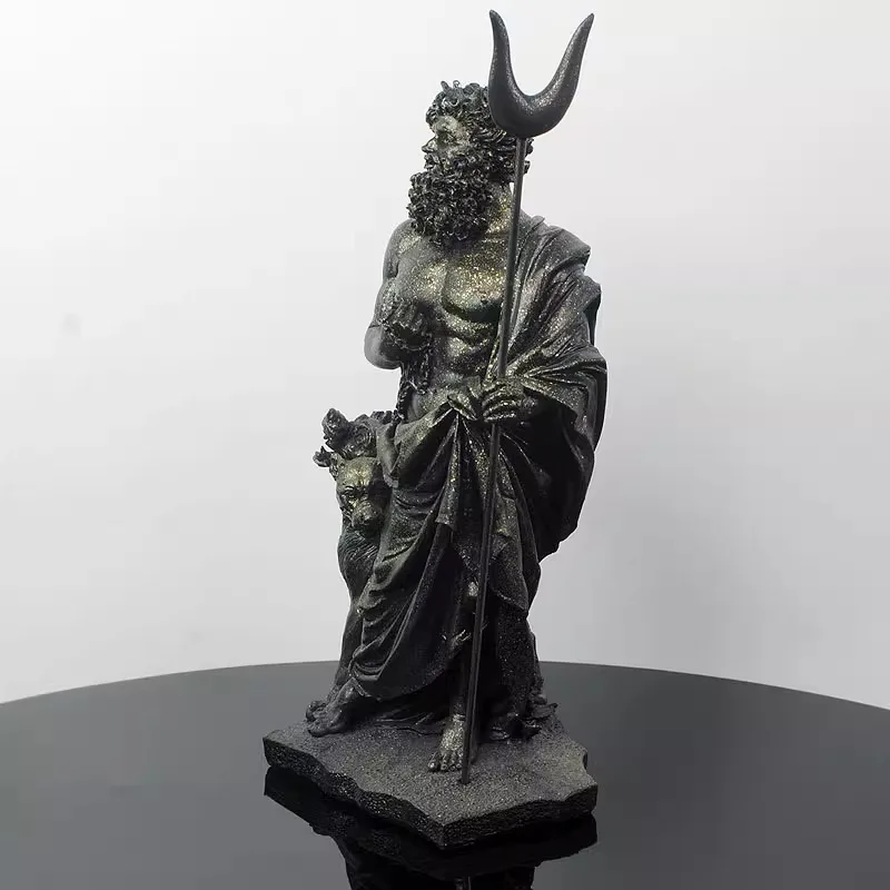 Starożytna grecka figura mitologiczna rzeźba, podświat trójgłowy pies Hades posąg z żywicy europejska dekoracja domu ozdoba artystyczna