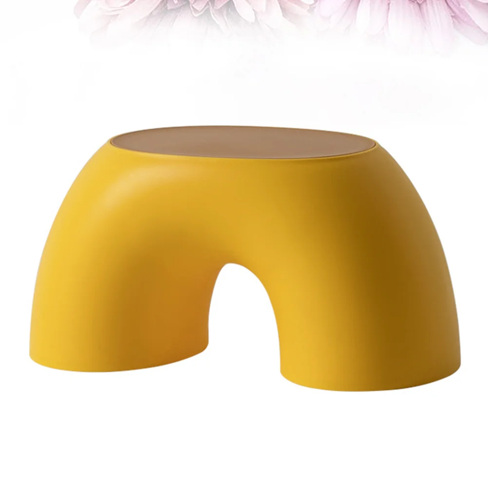 1Pc Annular Small Stool Simple Anti-slip Low Stool Shoes Wearing Stool Comfortable Stool for Home Office (Yellow)