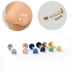 1PC Stainless Steel Heart Star Labret Lip Piercing Nose Studs Internal Thread Tragus Helix Cartilage Piercing Rook Lobe Earrings