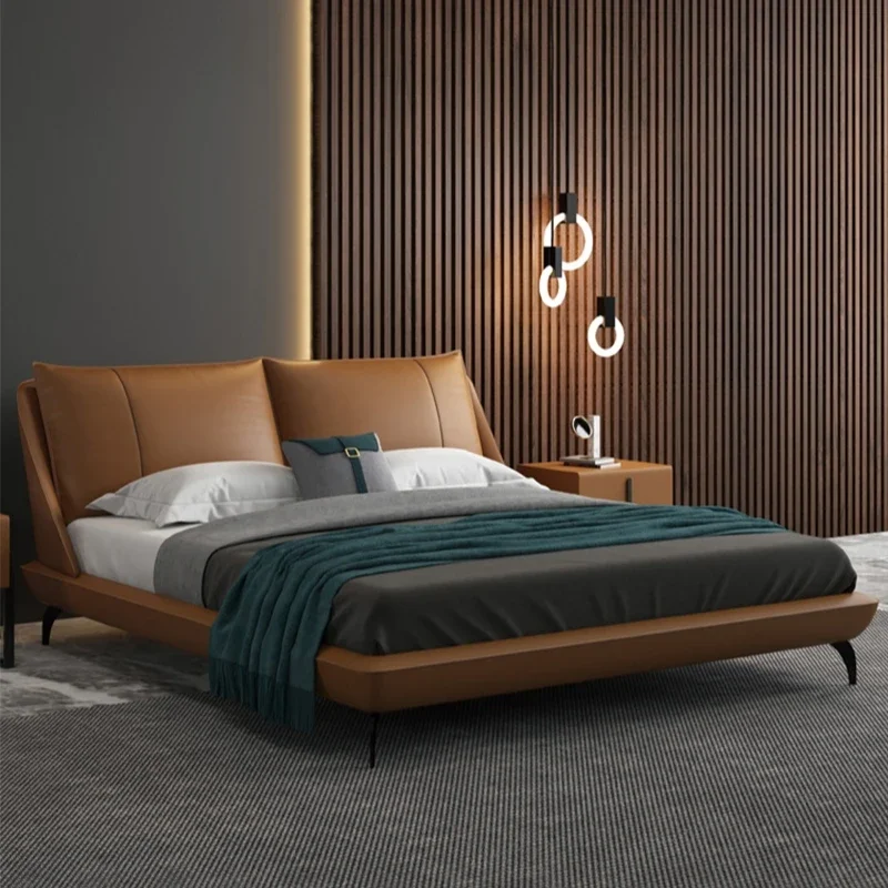 

！@Elegant Luxury Double Bed Frame Storage Wood Modern Twin Queen Bed Frame King Size Nightstands Cama De Casal Home Furniture