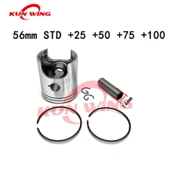 56mm STD +25 +50 +75 +100 Piston and Ring Kit for Suzuki TS125 TS 125 125CC Piston Pin 14mm 2-Stroke Engine Parts