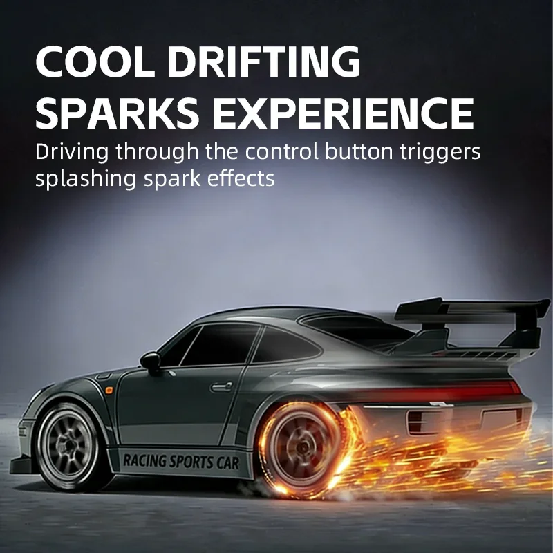 1/24 Spark Drift Car High Speed Competition RC 911 4WD Drift Car with Fire Simulation Sports Car Model Toy