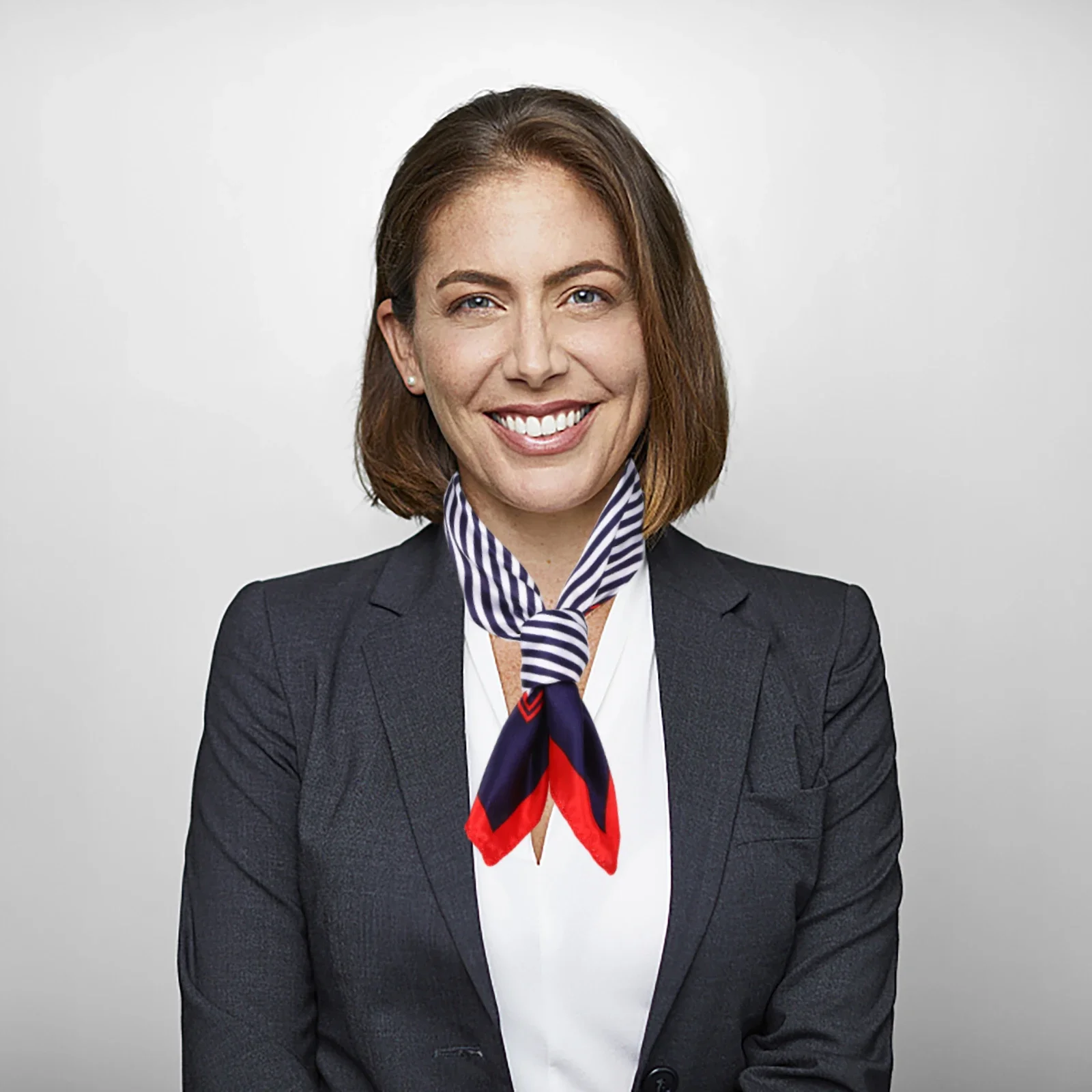 4pcs Women's Business Dress Square Neck Scarf Stripe Neckerchief Lady Business Suit Neckerchief Silk Polyester Hair Scarf 50 CM