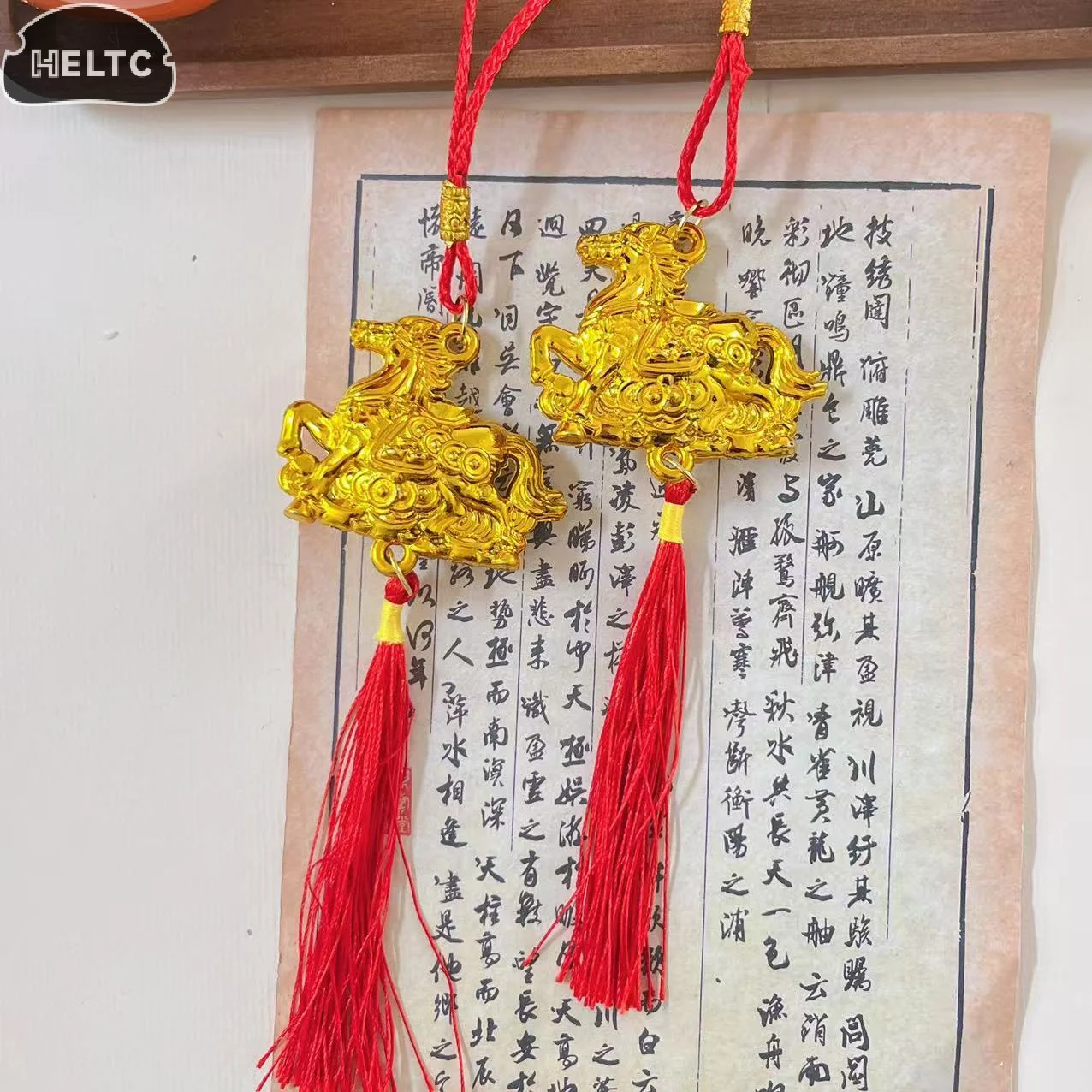 2/6 Pcs 2026 Year Of The Horse Wall Hanging Car Ornament Chinese New Year Red Gold Pendant Lucky Decor Housewarming Gifts