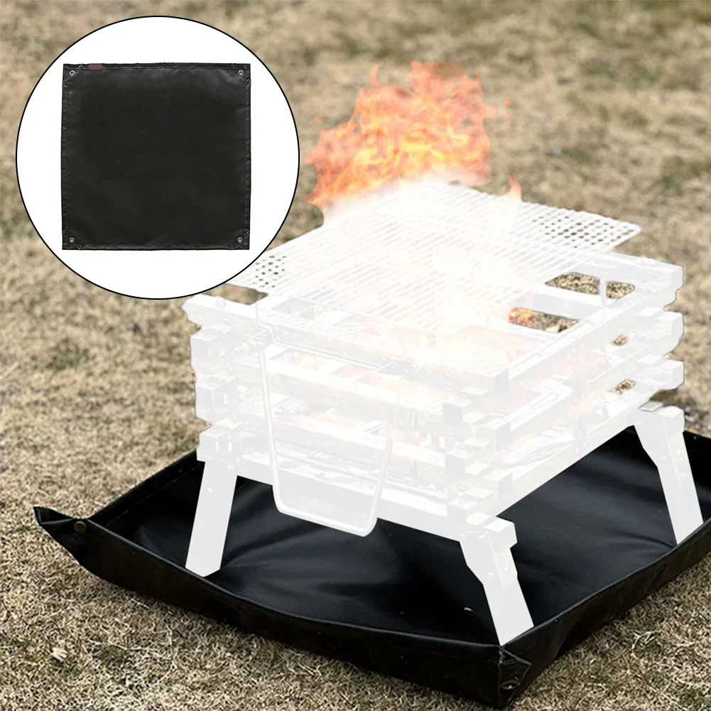 

Camping Fireproof Cloth 70x70cm Fiberglass Portable High-temperature Resistant Insulation Ground Pad Barbecue Grill Mat Parts
