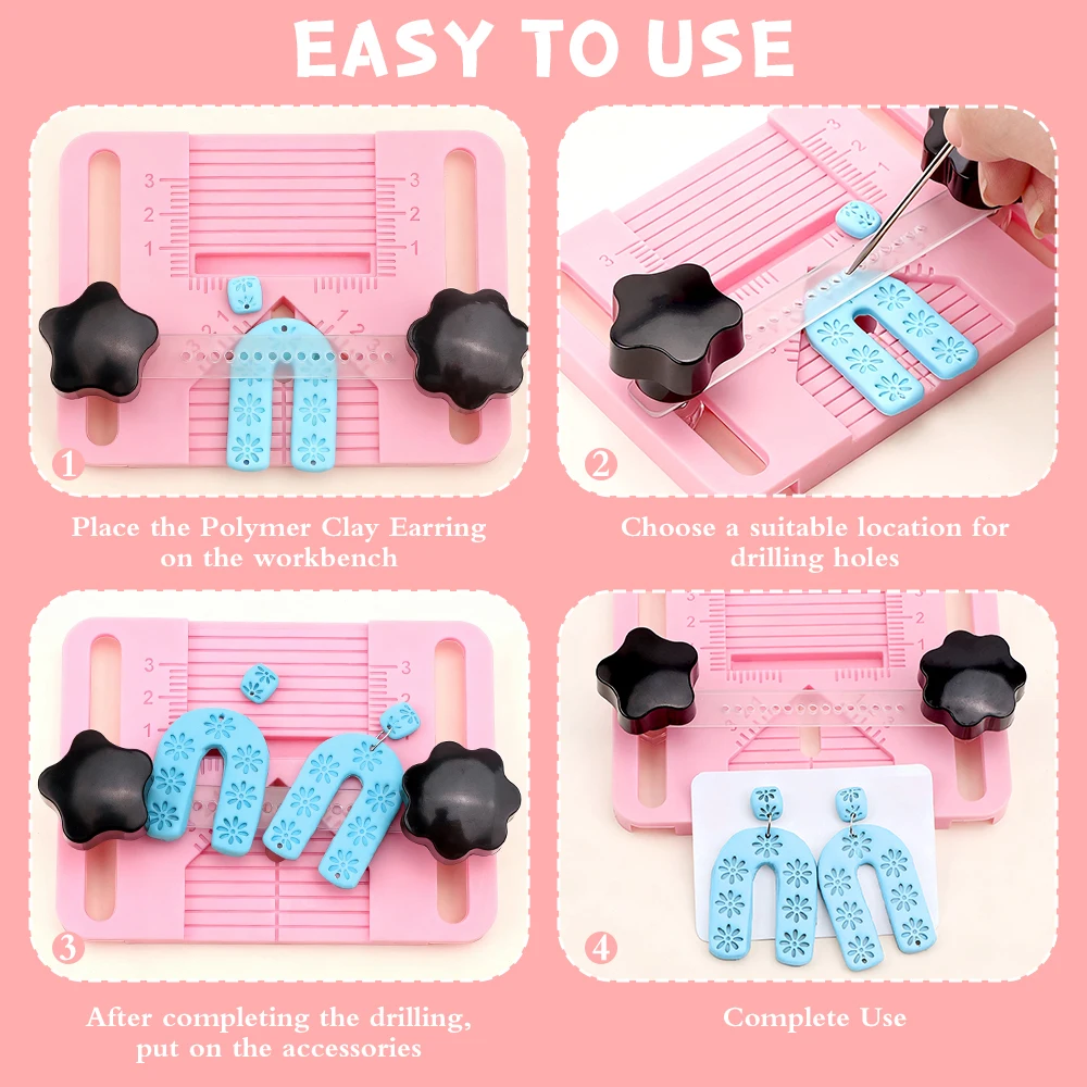 

Polymer Clay Earring Drill Guide Polymer Clay Earring Hole Drill Guide Tool For Earrings Jewelry Pieces Making Supplies
