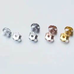 20PCS/set Metal S925 Silver Color Earring Backs Hooks Stoppers Ear Post Nuts Accessories for Making Stud Earrings Diy Wholesale
