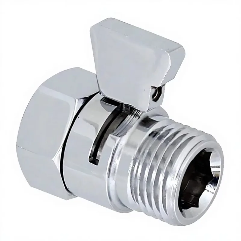 Stainless steel hand brushed nickel color internal and external thread right angle valve quick closing control valve