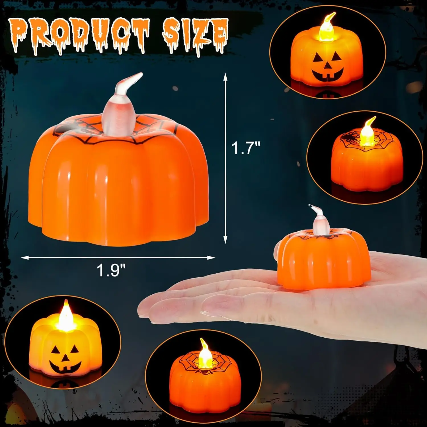 Halloween Pumpkin Candle Lights led Electronic Candle Lights Party Supplies Ornaments Night Lights Halloween Decorations