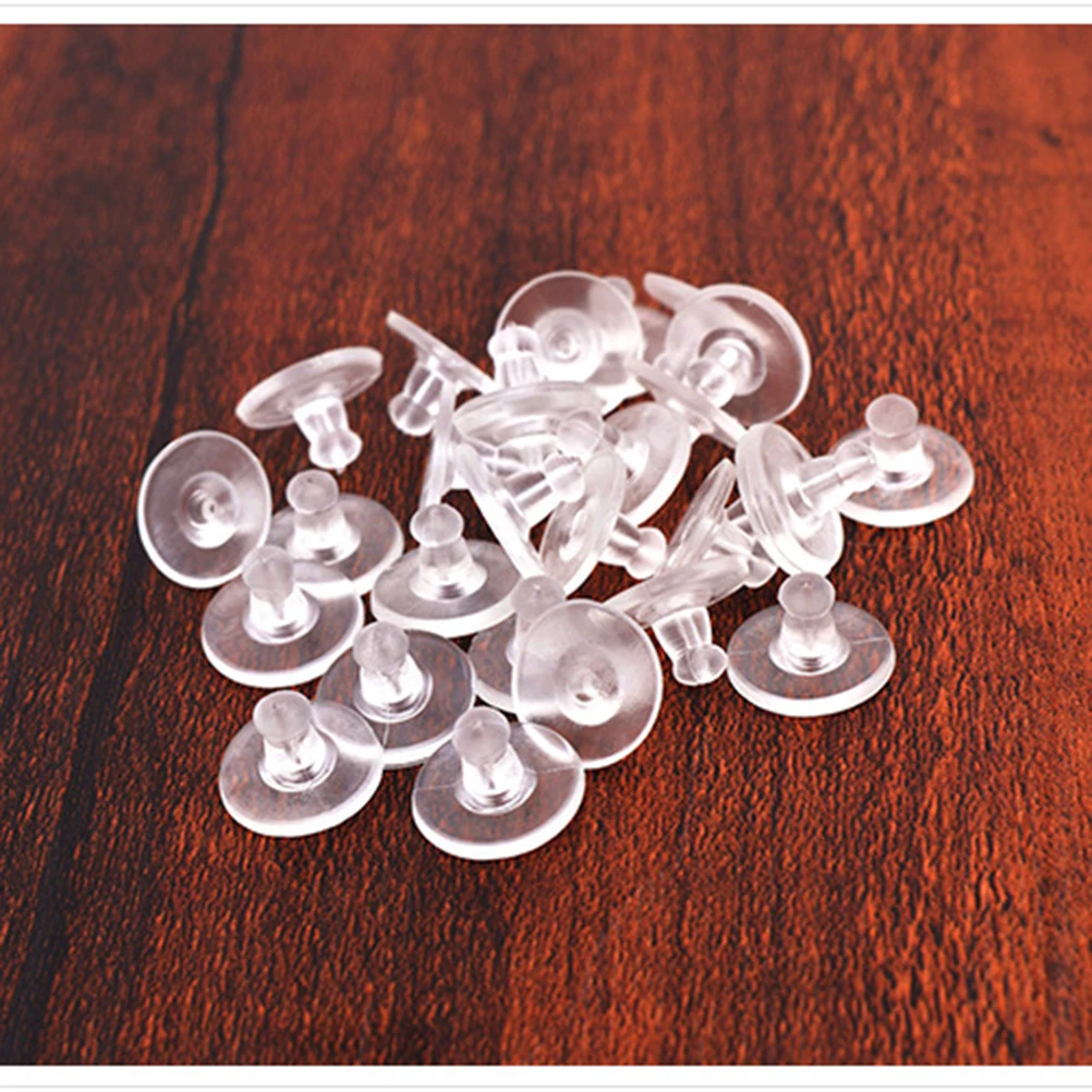 

100pcs Silicone Earring Backs Stoppers Safety Soft Flexible Tear Resistant Handmade Earring Stoppers Supplies